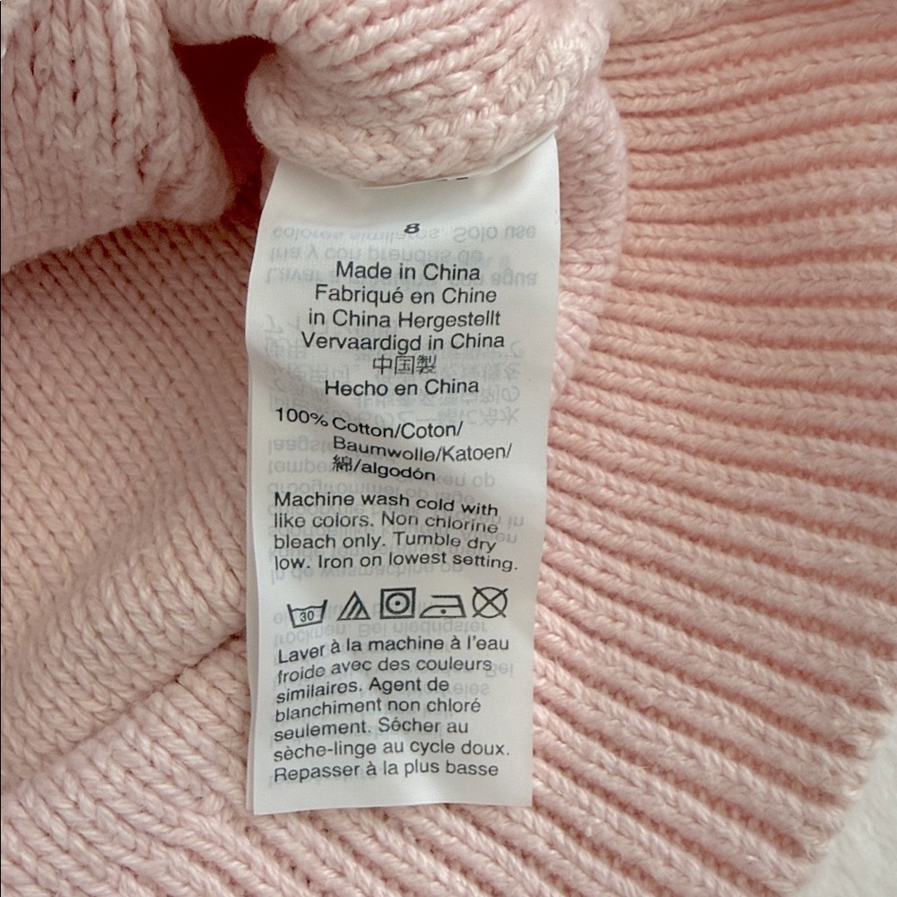 Crewcuts | Cable Knit Heart Design Cotton Sweater Pale Pink (8) - Picture 7 of 11